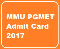 MMU PGMET Admit Card 2017